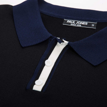 Men's Regular Fit Short Sleeve Polo Shirt - Solid Black Golf Knitwear for Summer