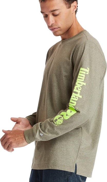 Men's Tall Base Plate Blended Long Sleeve T-Shirt with Logo