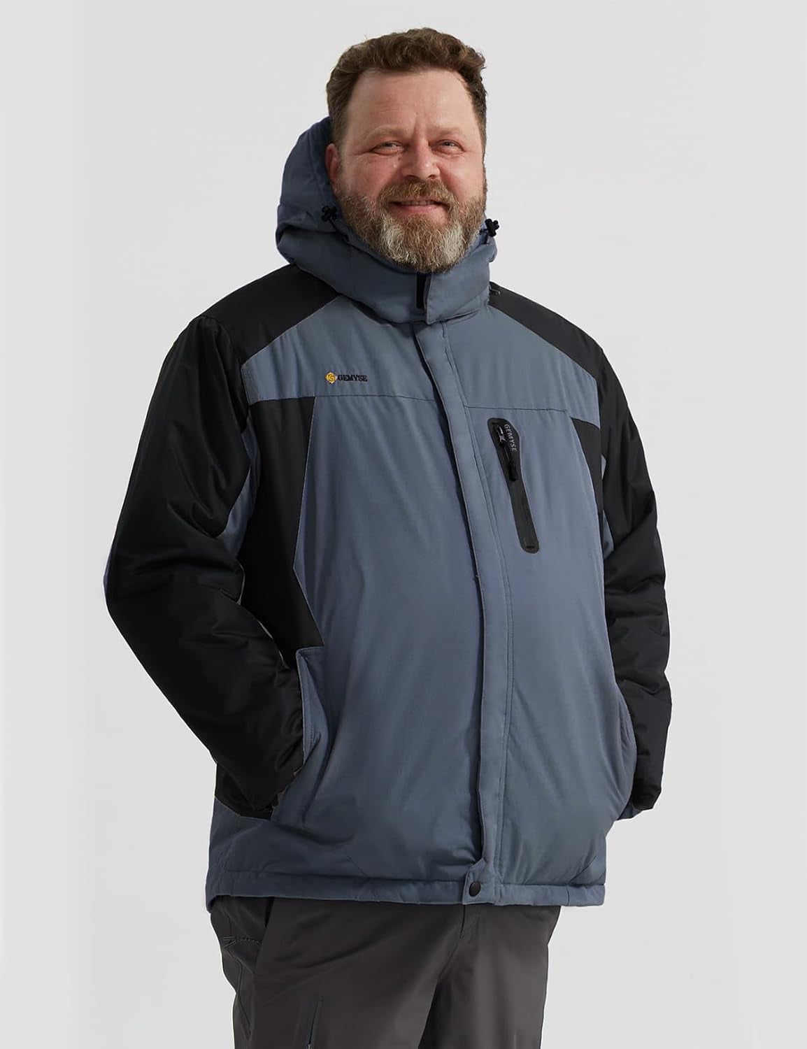 Men's Waterproof Ski Jacket - Warm Winter Coat with Hood, Windproof Design for Snowboarding and Rain