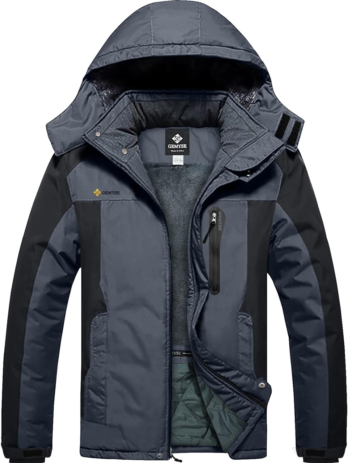 Men's Waterproof Ski Jacket - Warm Winter Coat with Hood, Windproof Design for Snowboarding and Rain