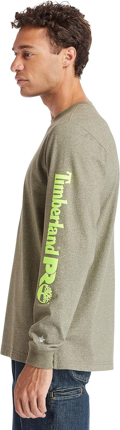 Men's Tall Base Plate Blended Long Sleeve T-Shirt with Logo